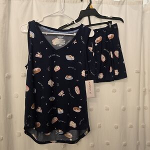 Joyspun Womens Pajama Set Size Large 12/14 "Dog Gone Tired" Nwt